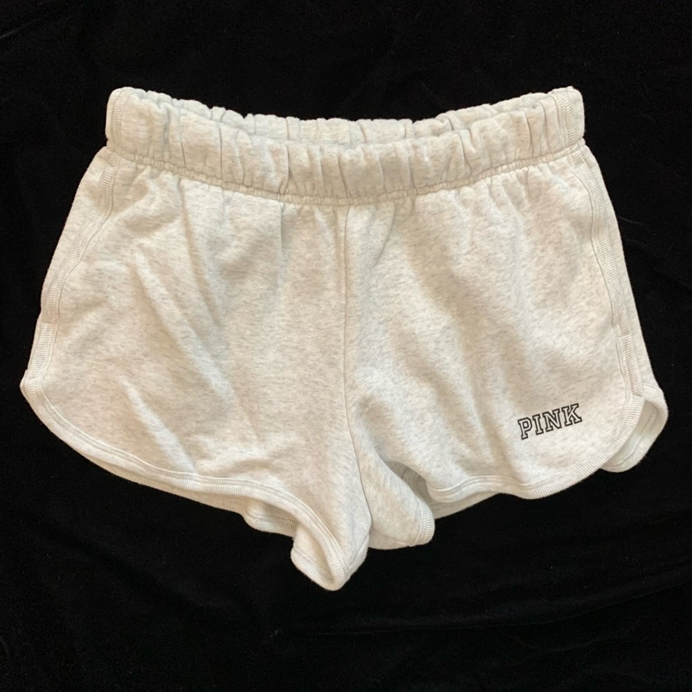 VS Pink Light Grey Fleece Shorts Med Ex Condition